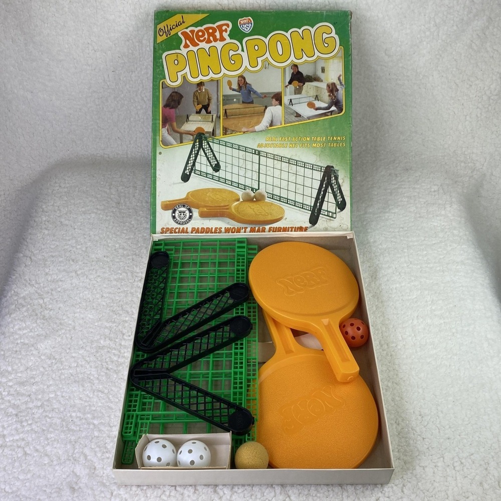 Vintage Nerf Ping Pong Parker Brothers Table Tennis Game No 0273 Complete Set